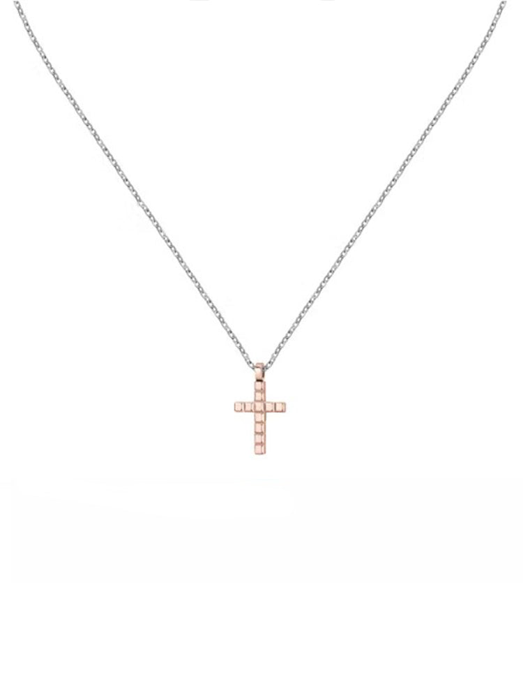 COLLANA UOMO IN ACCIAIO CON CROCE COLOR ORO ROSA MOTOWN MORELLATO