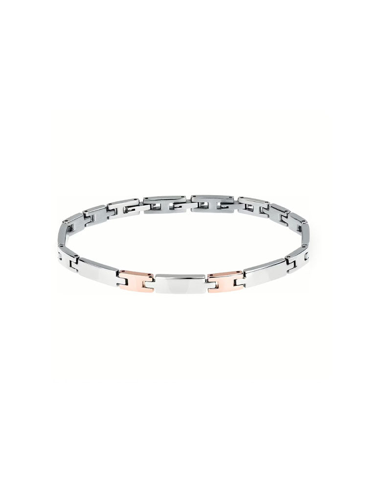 BRACCIALE UOMO IN ACCIAIO FINITURA RODIATA CON ELEMENTI ORO ROSA COLLEZIONE MOTOWN MORELLATO