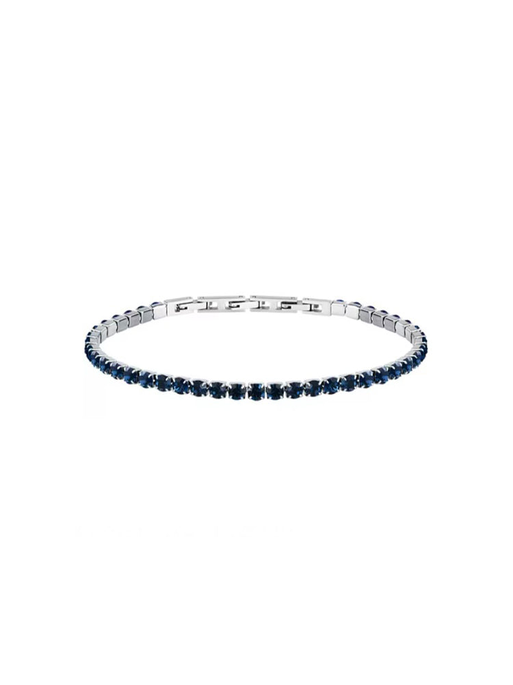 BRACCIALE UOMO TENNIS IN ACCIAIO CON ZIRCONI BLU SECTOR
