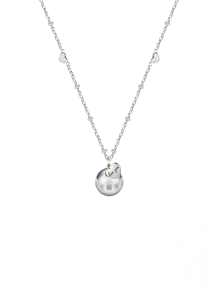 COLLANA DONNA SUONAMORE TALISMANI, IN ACCIAIO SILVER E CUORE CON SCRITTA LOVE YOU MORELLATO