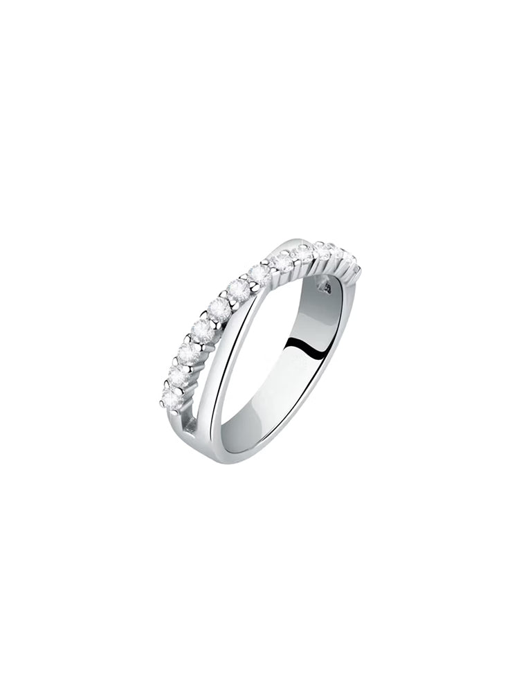 ANELLO DONNA A FASCIA IN ARGENTO CON ZIRCONI BIANCHI MIS 12 MORELLATO