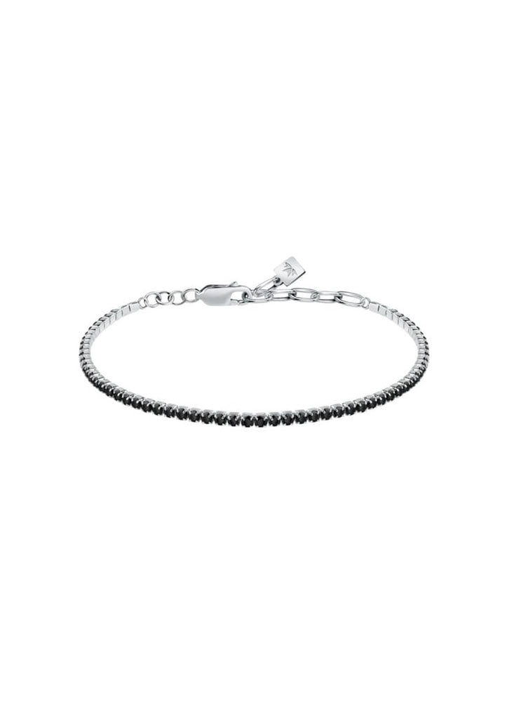 BRACCIALE UOMO TENNIS IN ARGENTO CON ZIRCONI NERI MORELLATO