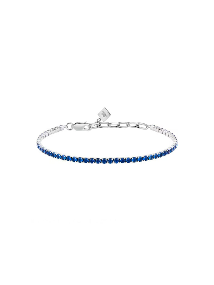 BRACCIALE UOMO TENNIS IN ARGENTO CON ZIRCONI BLU MORELLATO