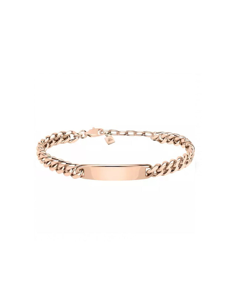 BRACCIALE UOMO CATENE, IN ACCIAIO ORO ROSA MORELLATO