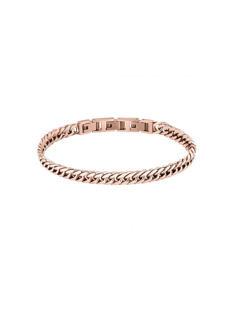 BRACCIALE UOMO CATENE IN ACCIAIO ROSATO MORELLATO