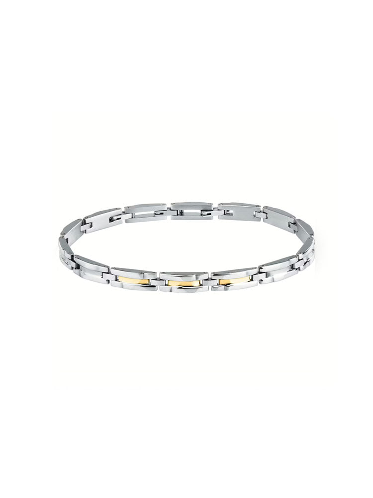 BRACCIALE UOMO IN ACCIAIO CON ELEMENTI CENTRALI DORATI COLLEZIONE PREMIUM SECTOR