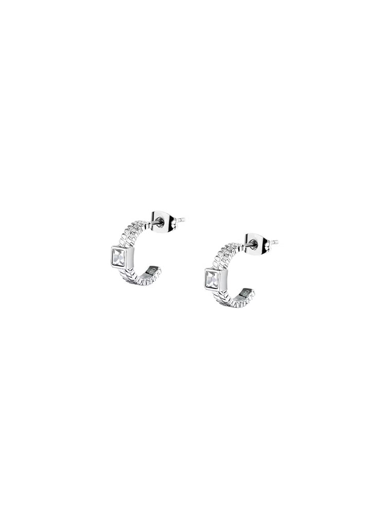 ORECCHINI DONNA GIOIA A CERCHIO CON ZIRCONE BIANCO MORELLATO