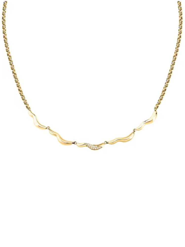 COLLANA DONNA IN ACCIAIO DORATO CON ZIRCONI BIANCHI MORELLATO