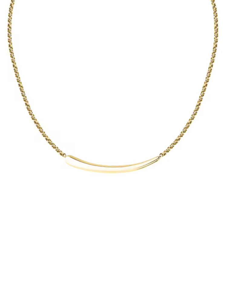 COLLANA DONNA IN ACCIAIO DORATO CON PARTE CEBTRALE RIGIDA MORELLATO