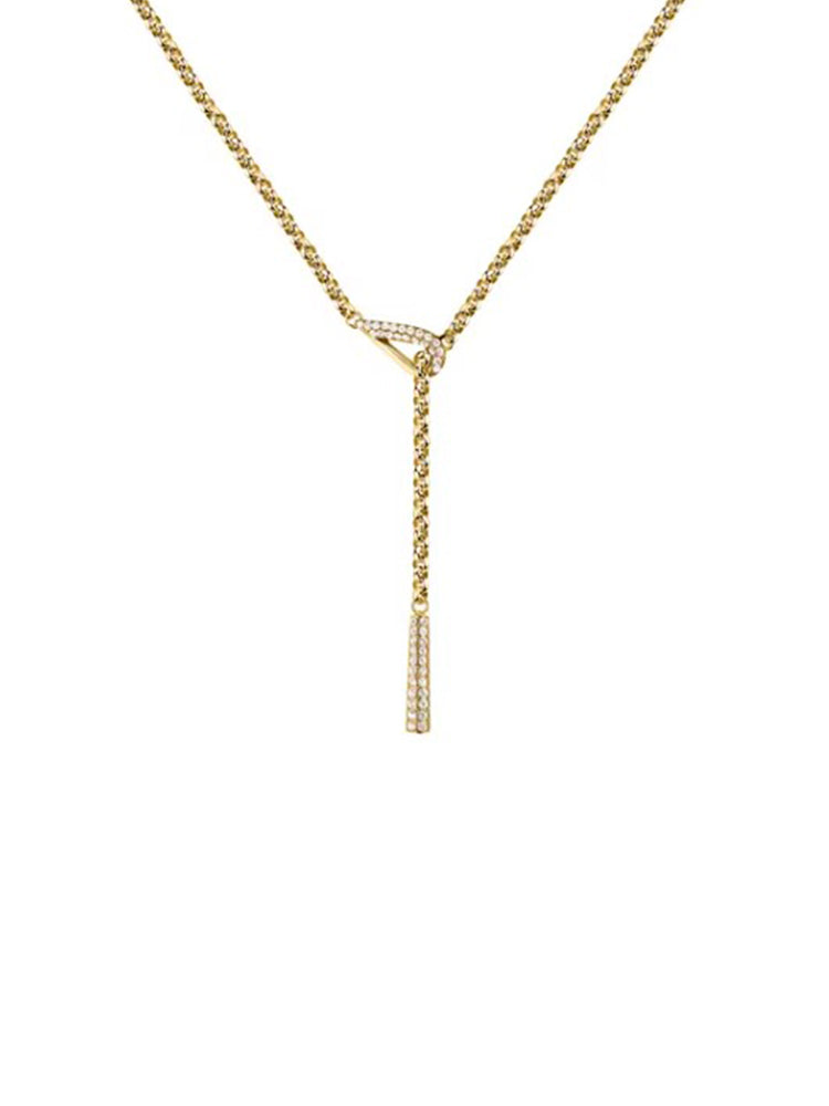 COLLANA DONNA DORATA A Y CON ZIRCONI BIANCHI MORELLATO