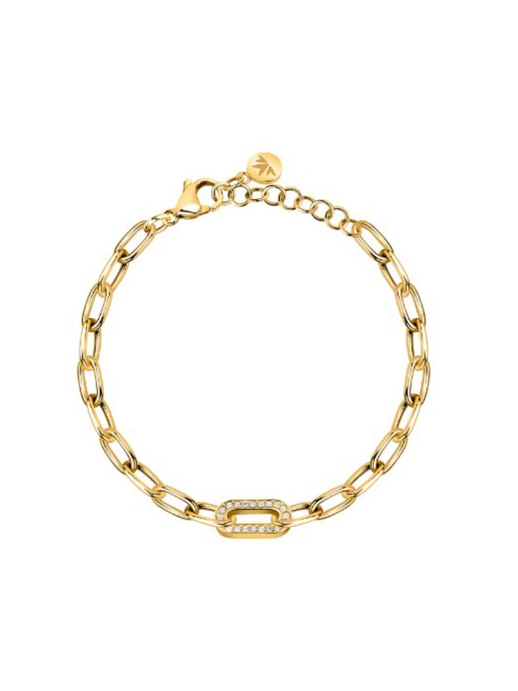 BRACCIALE DONNA A CATENA DORATO CON CRISTALLI MORELLATO