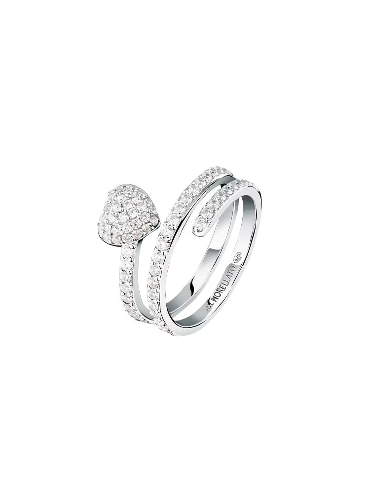 ANELLO DONNA IN ARGENTO A FASCIA CON ZIRCONI BIANCHI MIS 14 MORELLATO