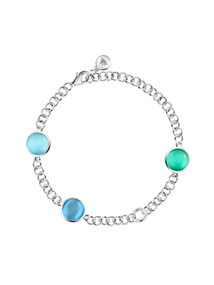 BRACCIALE DONNA IN ARGENTO CON PIETRE AZZURRE MORELLATO