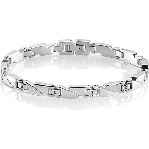 BRACCIALE UOMO BASIC, CATENA IN ACCIAIO SILVER CON MAGLIA ONDULATA SECTOR