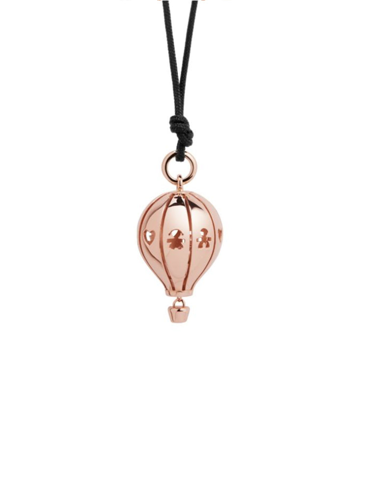 COLLANA DONNA SUONAMORE MONGOLFIERA IN ARGENTO PLACCATO ORO ROSA LE BEBÈ