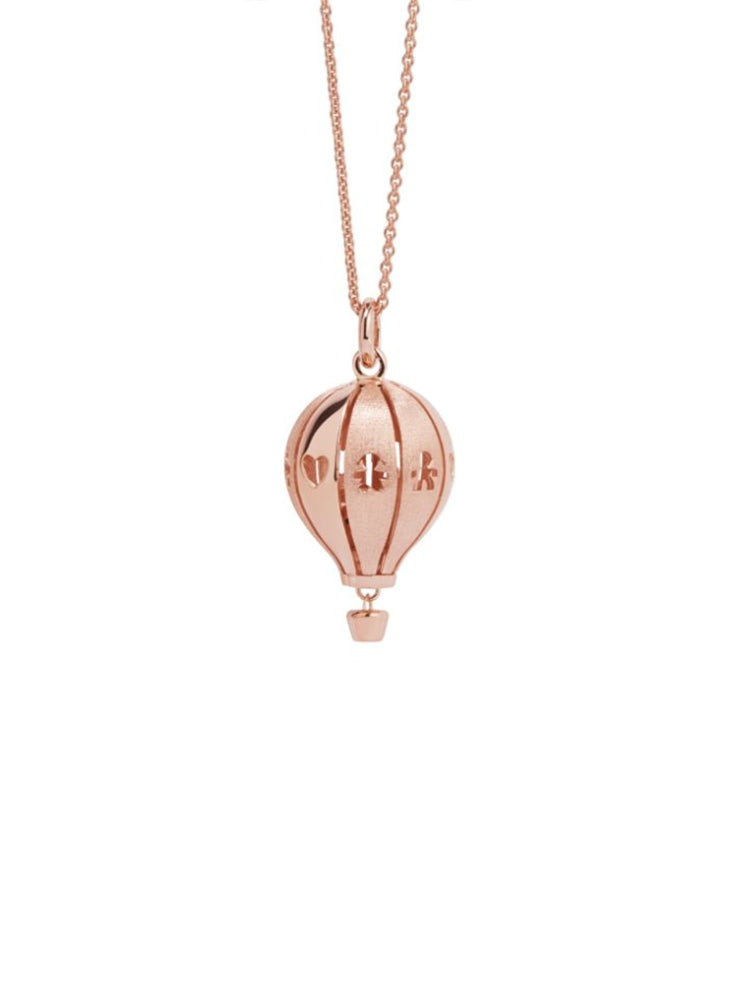 COLLANA DONNA SUONAMORE MONGOLFIERA IN ARGENTO PLACCATO ORO ROSA LUCIDO/SATINATO LE BEBÈ