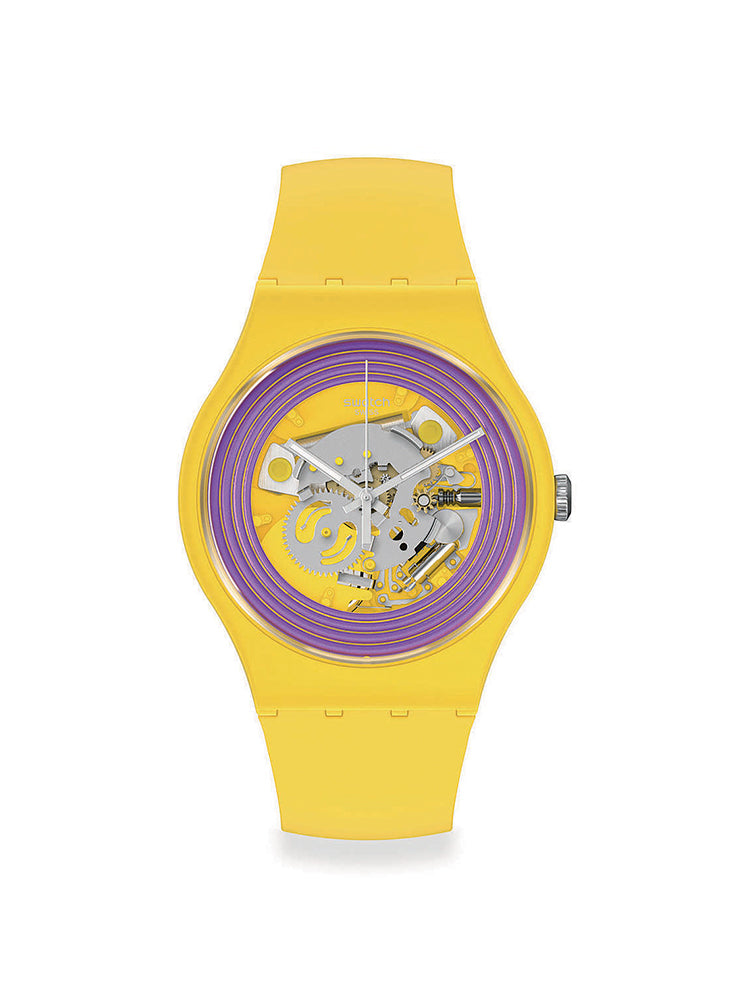 OROLOGIO UOMO PURPLE RING YELLOW SWATCH