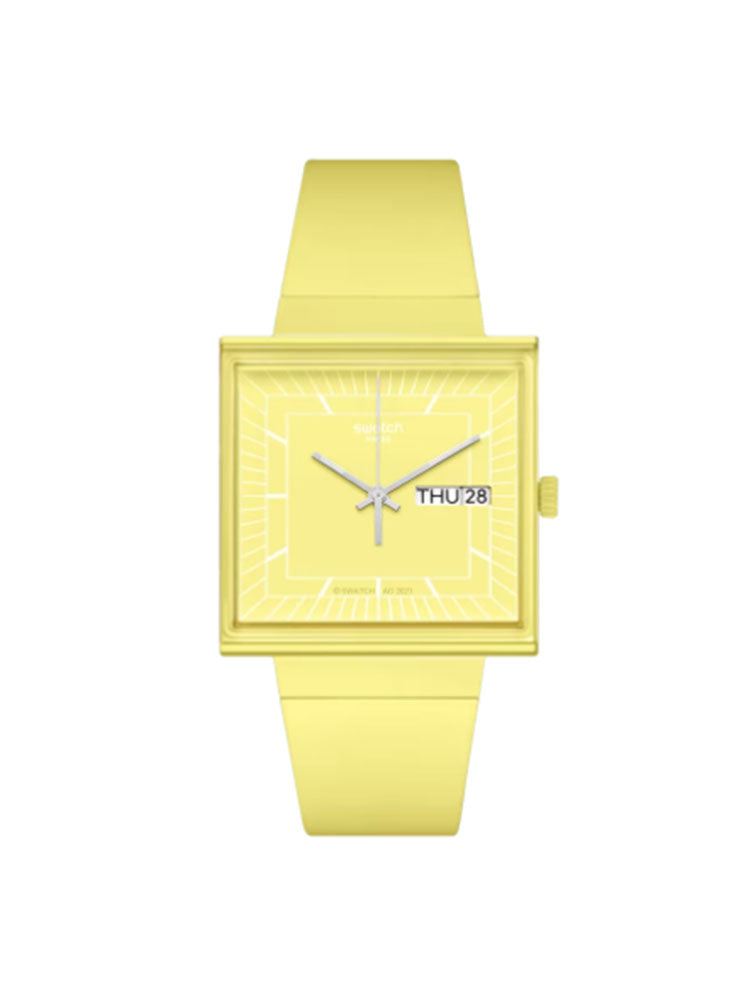 OROLOGIO UNISEX WHAT IF…LEMON? QUADRATO GIALLO SWATCH