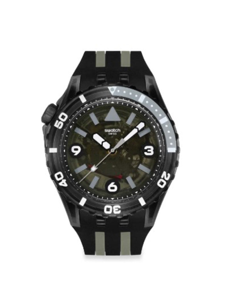 OROLOGIO UOMO SCUBAQUA BLACK SEA NETTLE NERO E GRIGIO SWATCH