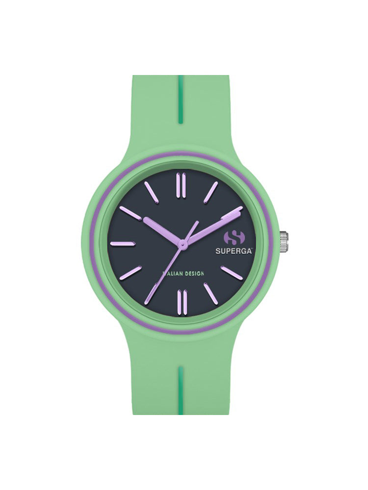 OROLOGIO RAGAZZO SOLO TEMPO VERDE E FINITURE VIOLA SUPERGA
