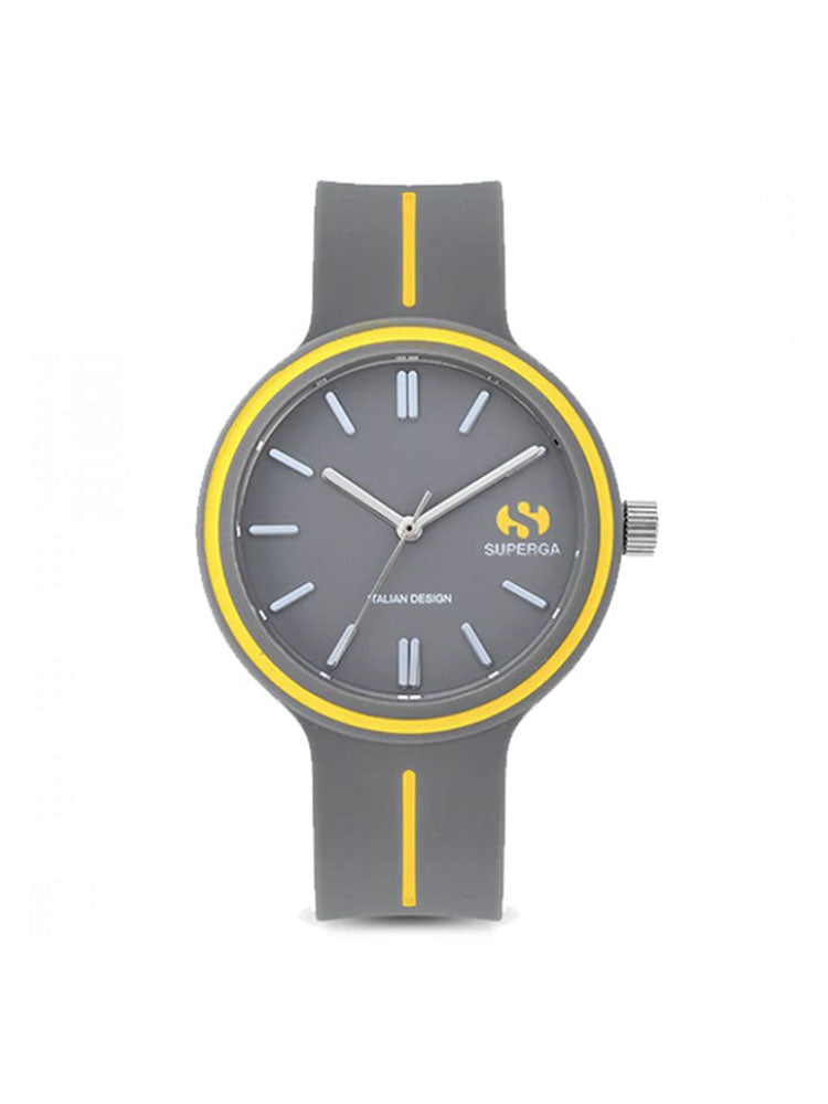 OROLOGIO UNISEX SOLO TEMPO POP GRIGIO E GIALLO SUPERGA