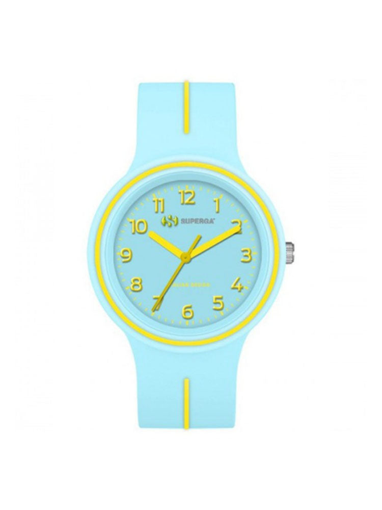 OROLOGIO BAMBINO SOLO TEMPO AZZURRO E GIALLO IN SILICONE SUPERGA