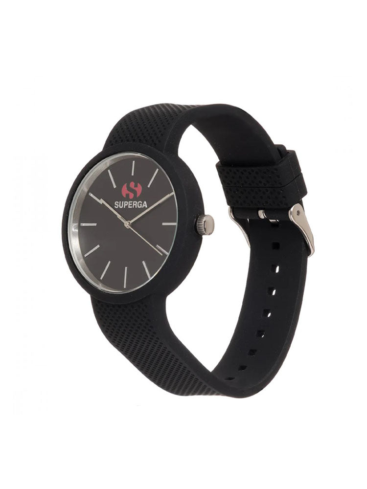 OROLOGIO UNISEX SOLO TEMPO IN SILICONE NERO LARGE SUPERGA