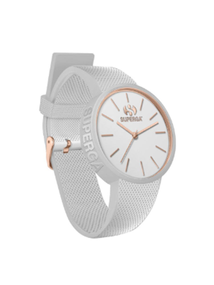 OROLOGIO UNISEX SOLO TEMPO BIANCO E ORO ROSA SUPERGA