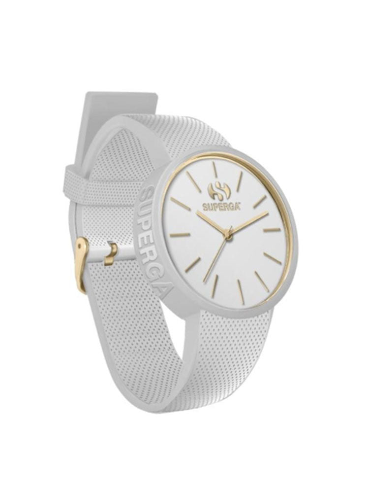 OROLOGIO UNISEX SOLO TEMPO BIANCO E ORO GIALLO SUPERGA