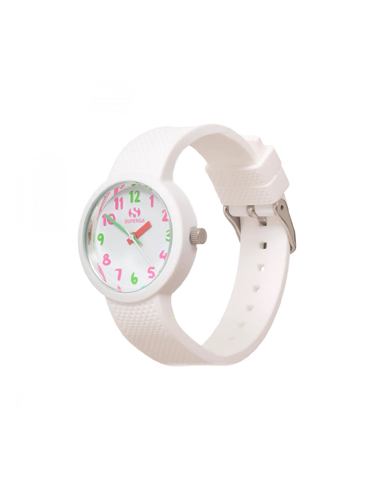 OROLOGIO SOLO TEMPO CITY BIANCO CON LANCETTE COLORATE SUPERGA