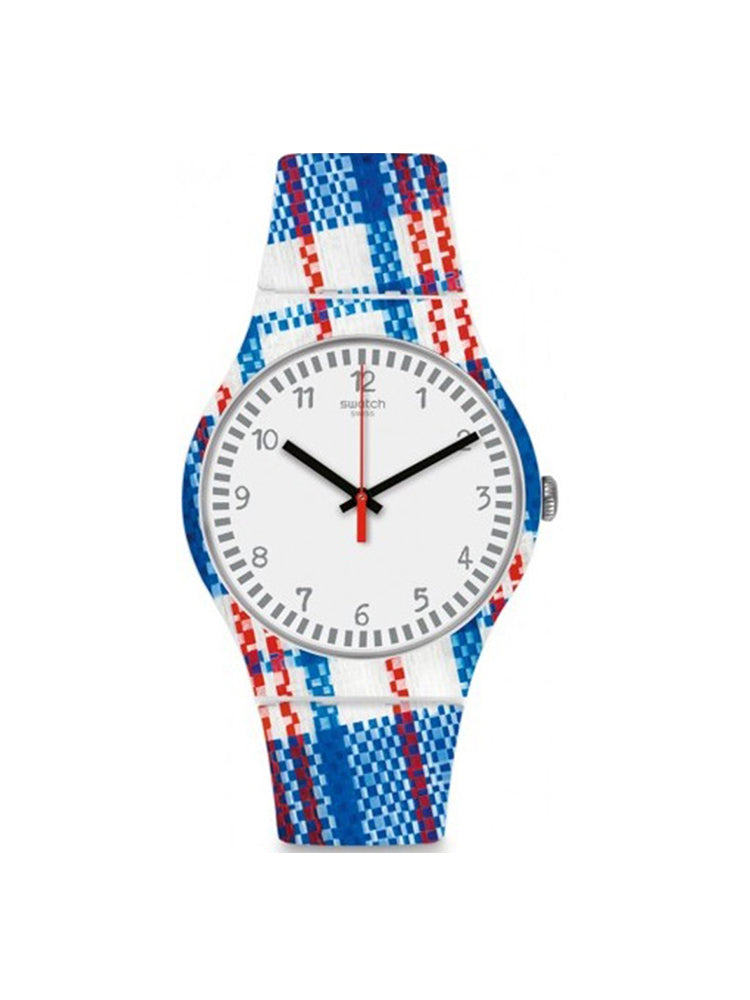 OROLOGIO UNISEX SOLO TEMPO IN SILICONE SCOZZESE COLORATO SWATCH