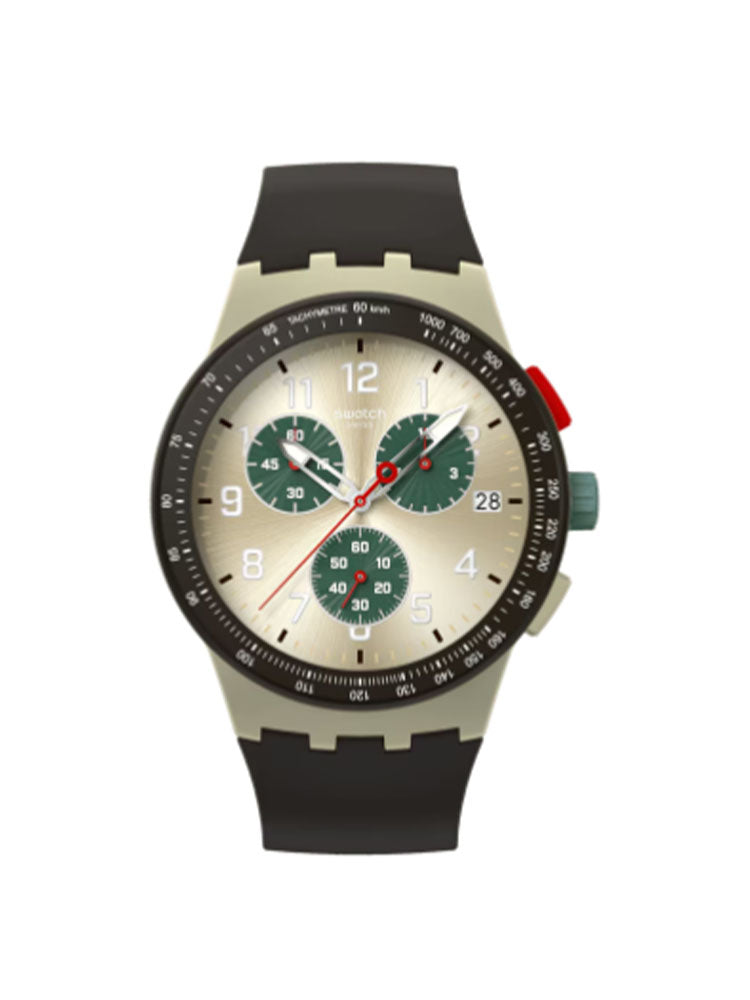 OROLOGIO UOMO OBSIDIAN INK NERO E GRIGIO CRONO SWATCH