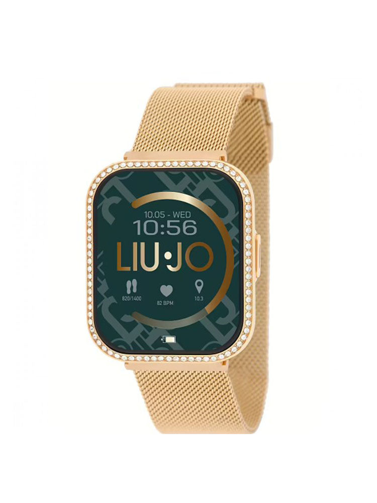 OROLOGIO DONNA SMARTWATCH VOICE SLIM LUXURY GOLD ROSE IN ACCIAIO COLOR ORO ROSA E CRISTALLI LIU JO
