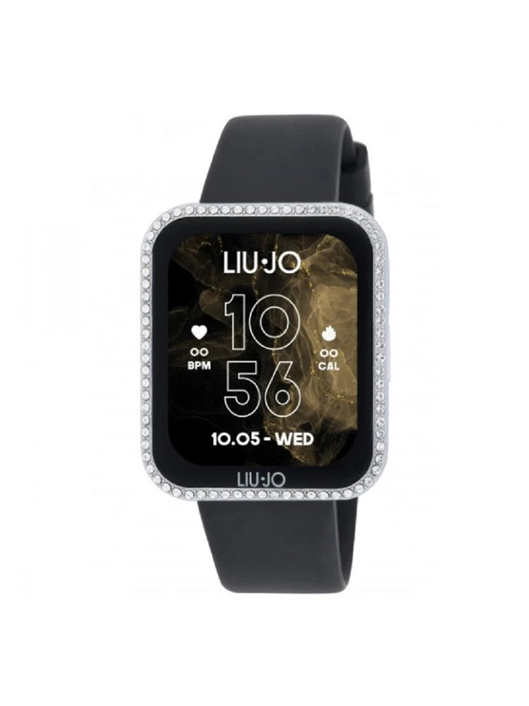 OROLOGIO DONNA SMARTWATCH CON CRISTALLI E CINTURINO IN SILICONE NERO LIU JO