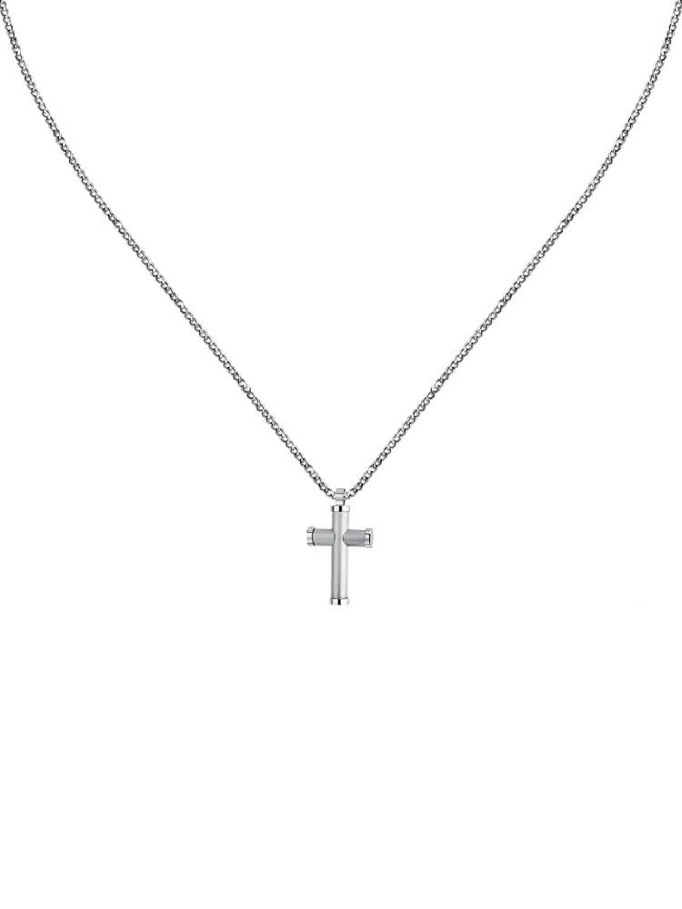 COLLANA UOMO SPIRIT CON CROCE IN ACCIAIO SATINATO SECTOR