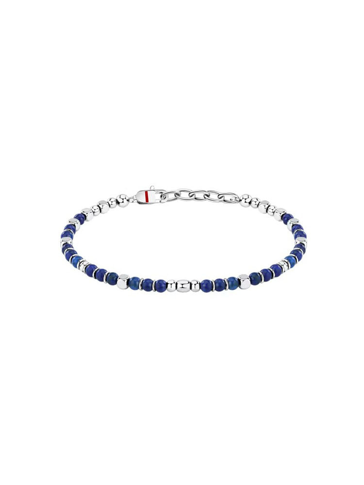BRACCIALE UOMO BASIC IN ACCIAIO CON PERLINE COLOR BLU SECTOR