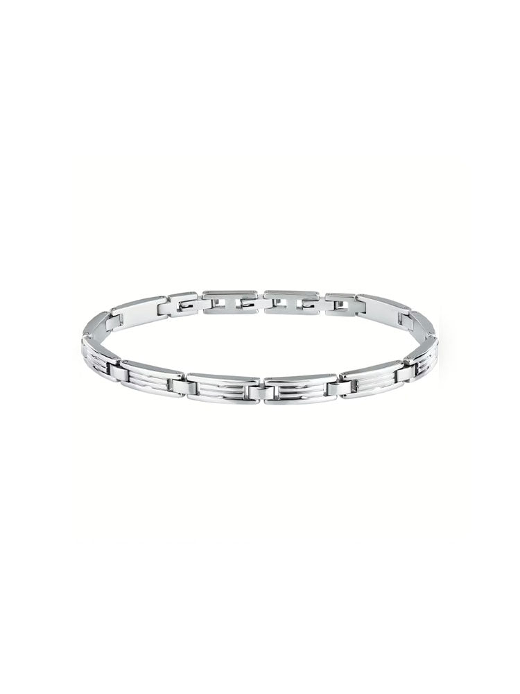 BRACCIALE UOMO IN ACCIAIO CON FINITURA RODIATA LUCIDA COLLEZIONE BASIC SECTOR