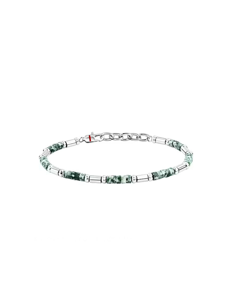 BRACCIALE UOMO IN ACCIAIO CON PIETRE VERDI SECTOR