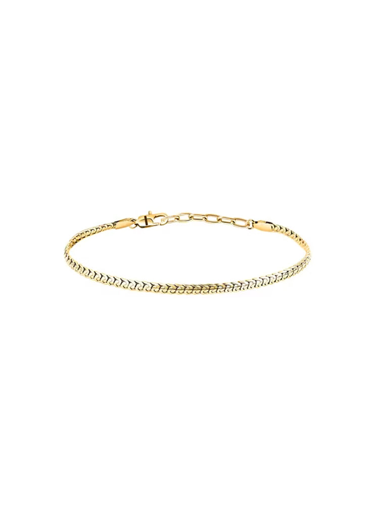 BRACCIALE UOMO A CATENA PIATTO IN ACCIAIO DORATO SECTOR