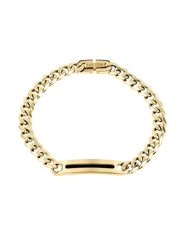 BRACCIALE UOMO BASIC A CATENA CON PIASTRINA IN ACCIAIO DORATO SECTOR