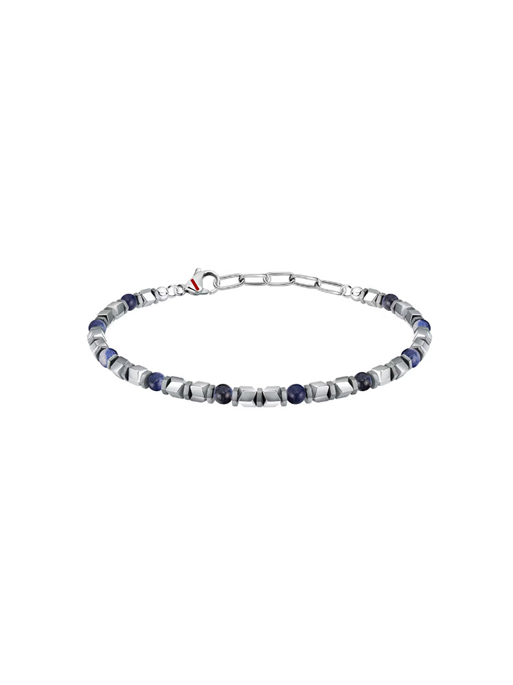 BRACCIALE UOMO BASIC IN ACCIAIO E PIETRE BLU SECTOR