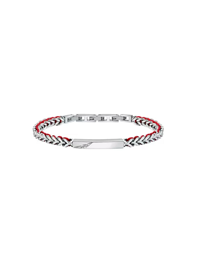 BRACCIALE UOMO BANDY IN ACCIAIO E ROSSO SECTOR