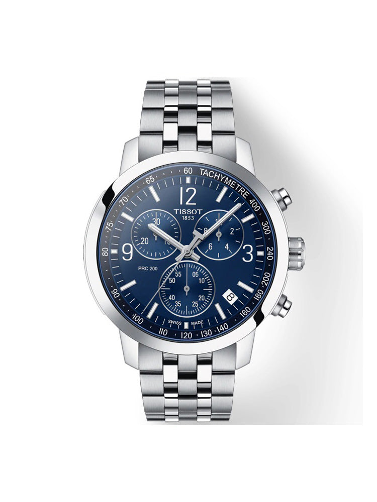 OROLOGIO UOMO PRC 200 CHRONOGRAPH IN ACCIAIO SILVER CON QUADRANTE BLU TISSOT