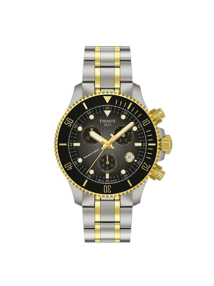 OROLOGIO UOMO SEASTAR 1000 CRONOGRAFO IN ACCIAIO BICOLORE DORATO TISSOT