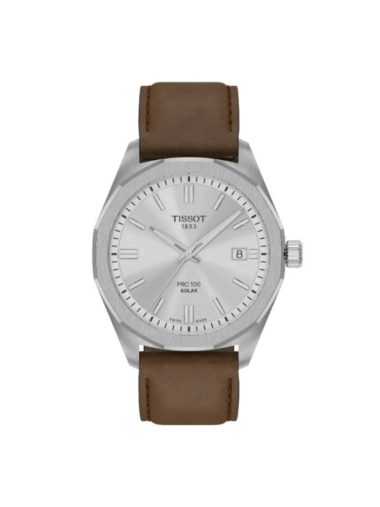 OROLOGIO UOMO PRC 100 SOLARE AL QUARZO 39 MM IN PELLE TISSOT