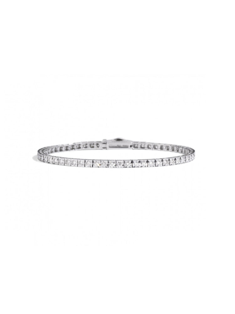 BRACCIALE UNISEX FACECUBE TENNIS IN ORO BIANCO 0,30 CT RECARLO