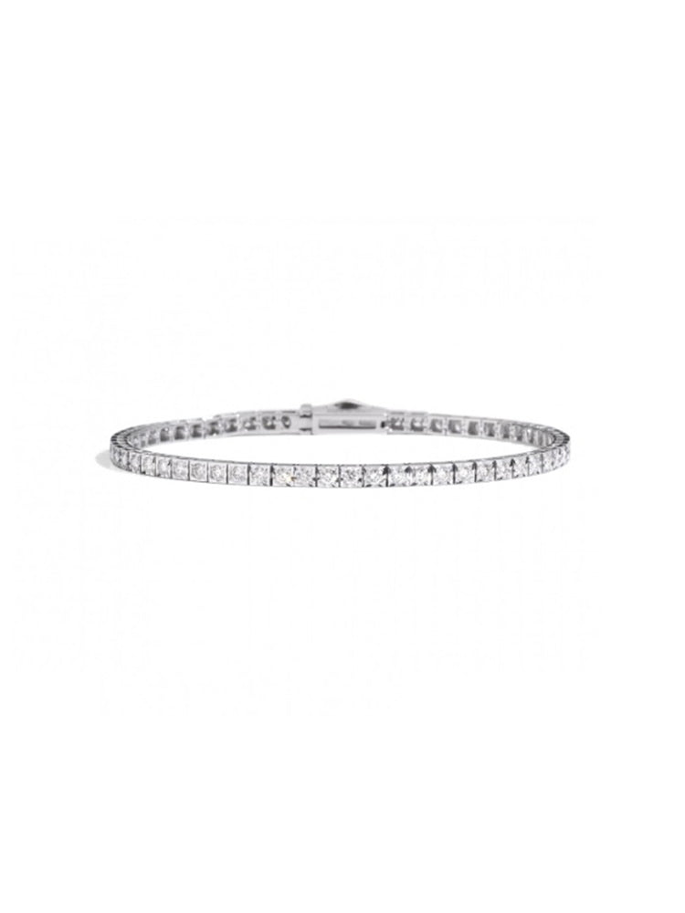 BRACCIALE DONNA FACECUBE TENNIS IN ORO BIANCO 0,50 CT RECARLO