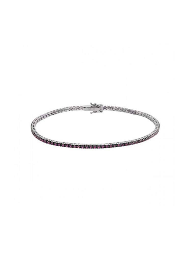 BRACCIALE DONNA FACECUBE TENNIS IN ORO E RUBINI 0,71 CT RECARLO