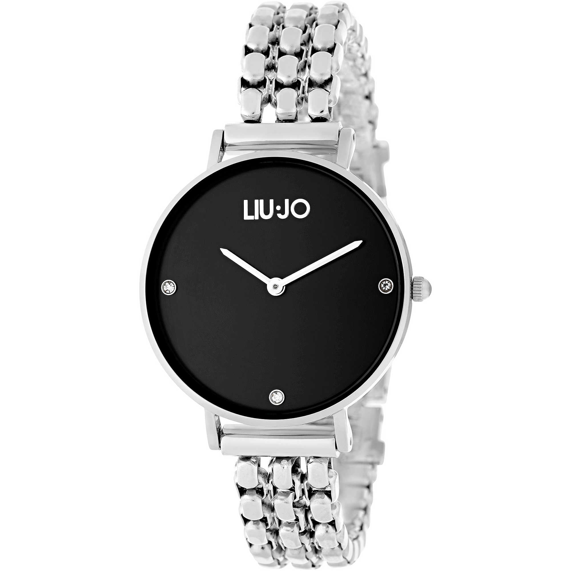 OROLOGIO DONNA SOLO TEMPO IN ACCIAIO SILVER E QUADRANTE NERO LIU JO