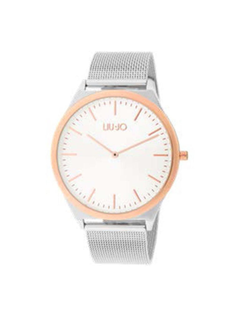 OROLOGIO UOMO SOLO TEMPO IN ACCIAIO BICOLORE ORO ROSA CON MAGLIA MILANO LIU JO
